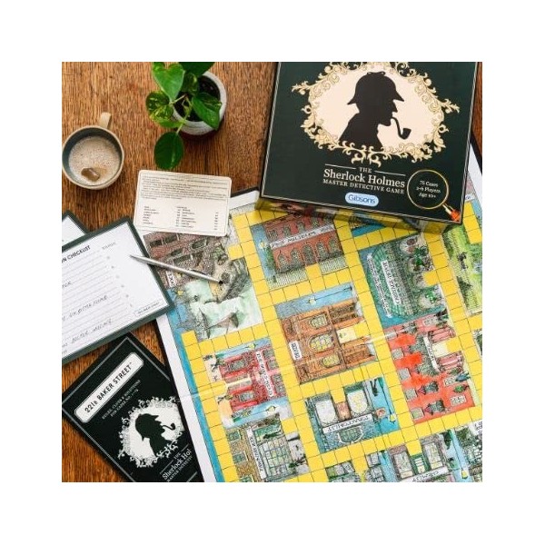 Gibsons 221b Baker Street Detective Jeu de société Sherlock Holmes pour Adultes et Enfants | Crime Murder Mystery | À partir 