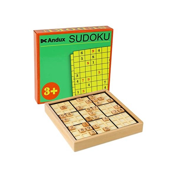 Andux Zone Bois Sudoku Jeux de société avec tiroir SD-02 Vert 