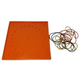 Double-Sided 7" Geoboard with Rubberbands