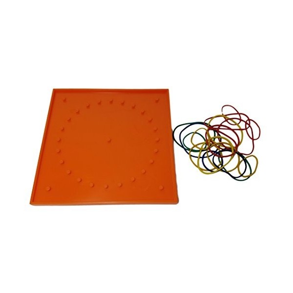 Double-Sided 7" Geoboard with Rubberbands