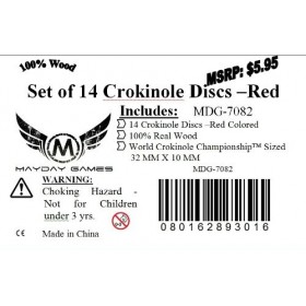 Red Wooden Crokinole Discs - Set of 14