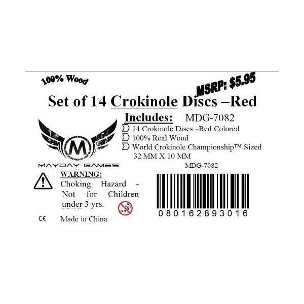 Red Wooden Crokinole Discs - Set of 14