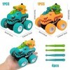 FORMIZON Monster Truck, Lot de 2 Jouets Voiture Monstre à Partir, Voitures Jouets à Inertie Rotation à 360°, Friction Pull Ba