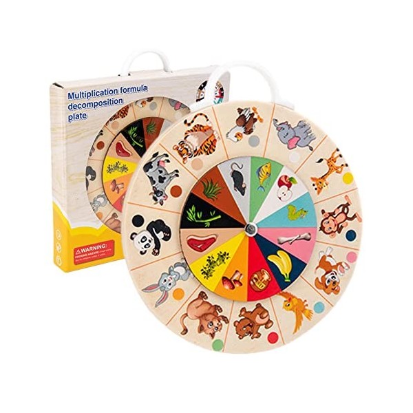 Wukesify 5 Pcs Jeu de Plateau de Multiplication, Jeu de société en Bois pour Table de Multiplication et de mathématiques, Sou