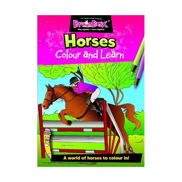 The Green Board Game Co. Couleur et Apprendre Les Chevaux Livre de coloriage