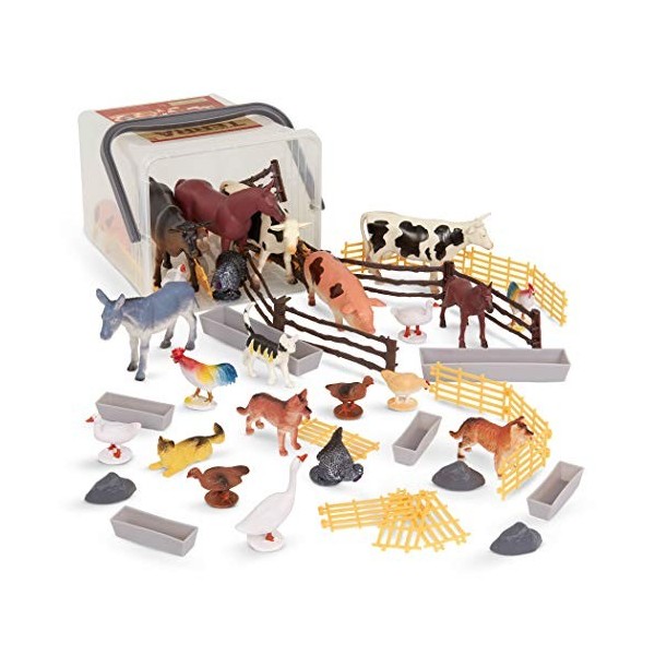 Terra by Battat AN2802Z Country World Figurines – Animaux Miniatures Assortis de la Ferme pour Enfants à partir de 3 Ans 60 