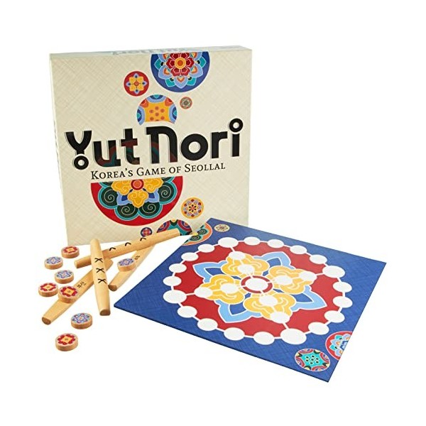 YUT Nori : Jeu de Seollal de Corée - Jeux de société pour fête de famille du Nouvel An coréen - Tableau gris Mal Pan , bâton