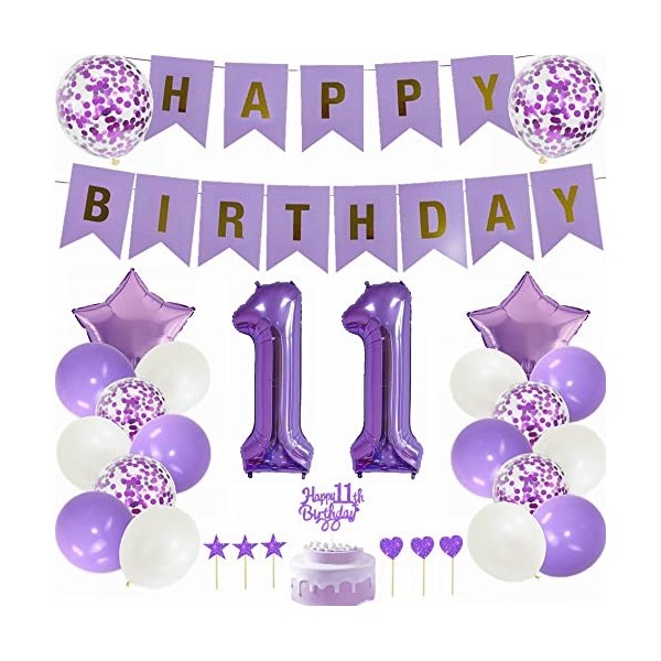 Yunchu Online Décoration de gâteau danniversaire 70 ans pour homme et femme - Violet et blanc - Décoration de fête danniver