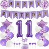 Yunchu Online Décoration de gâteau danniversaire 70 ans pour homme et femme - Violet et blanc - Décoration de fête danniver