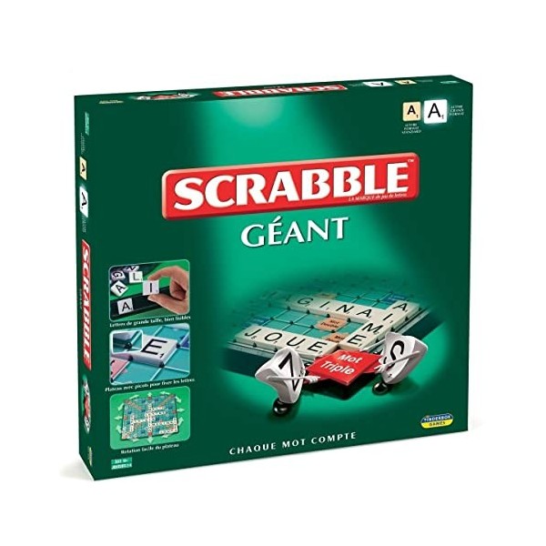 Megableu LETTRES EN PLASTIQUE Scrabble Géant-Grand Classique-Jeu de Plateau-Chaque Mot Compte-A Jouer en Famille ou Entre Ami