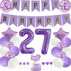 Yunchu Online Décoration de gâteau danniversaire 70 ans pour homme et femme - Violet et blanc - Décoration de fête danniver