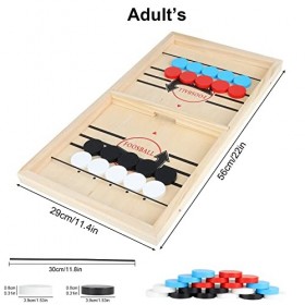 KETIEE Jeu de Table de Hockey en Bois, Fast Sling Puck Game Coffret Jeux de Société Famille Jeu de Plateau de Bataille Jeu dé