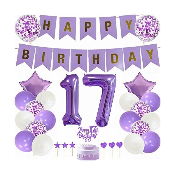 Yunchu Online Décoration de gâteau danniversaire 70 ans pour homme et femme - Violet et blanc - Décoration de fête danniver