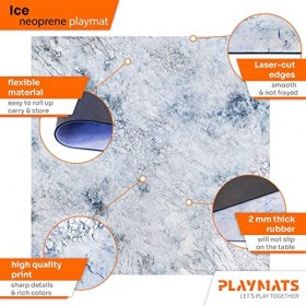 Playmats Tapis en Caoutchouc pour Jeux de Bataille – Warhammer Disc Wars – Ice 91,5 x 91,5 cm
