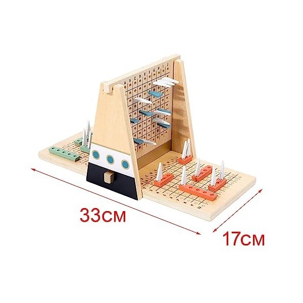 Colcolo Batailles Jeu de société Mini Jeu de Table Fournitures de fête Plateau en Bois léger Jeu de Table Navire de Guerre Je