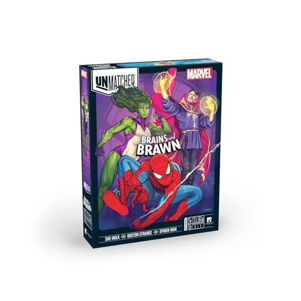 Restoration Games Marvel Brains and Brawn inégalé - Jeu de combat tactique avec Doctor Strange, She-Hulk et Spider-Man