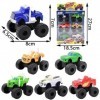 Monster Machines Jouet, 6 PCS Monstter Truck Set Camions pour Figurines Voitures de Course pour Enfants Inertie Voiture Jouet