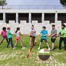 MrCarbon Corde à tirer de 12,2 m avec drapeau, jeux de jour sur le terrain pour adultes, enfants et amis. Jeux de plein air, 