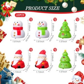 Sinmoe 12 Voitures de Noël à Tirer Mini Voiture de Course en Plastique Voitures Miniatures de Bonhomme de Neige Sapin de Noël