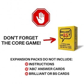 Brilliant or BS? Pack dextension brillant et noir [jeu de bluffing hilarant pour 4 à 6 joueurs, adapté à la famille, à parti