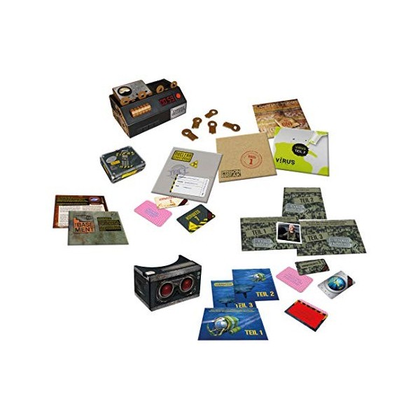 Noris 606101831 Escape Room Mega Pack de 6 Compartiments + 2 Mini Games et Chrono Decor - Version Allemande [Exclusif Amazon]