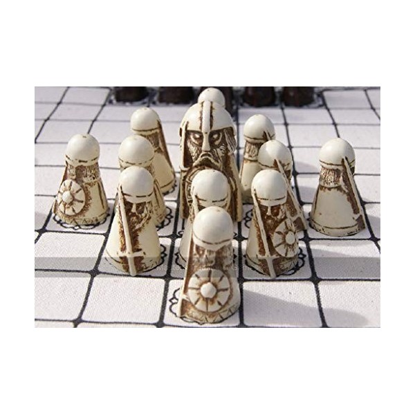 Hnefatafl Board Game - Viking Chess Set, The Masters Edition with Cloth Board and Detailed Resin Pieces