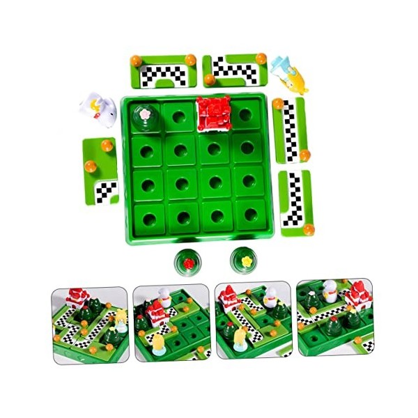 ibasenice 1 Ensemble De Jouets De Jeu DÉchecs en Bois Jouets De Bureau pour Enfants Jouets en Bois Jouet pour Enfant Et Lapi