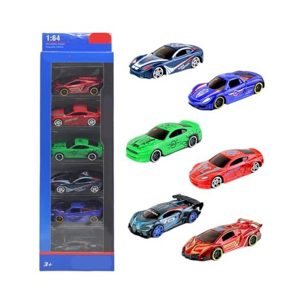 DGTSYAL Heros Jouet Garcon 6Pcs Jouet Voiture Enfant Voiture Jouet de la Série Cars Jouet pour Enfants Garcon Children Idea P