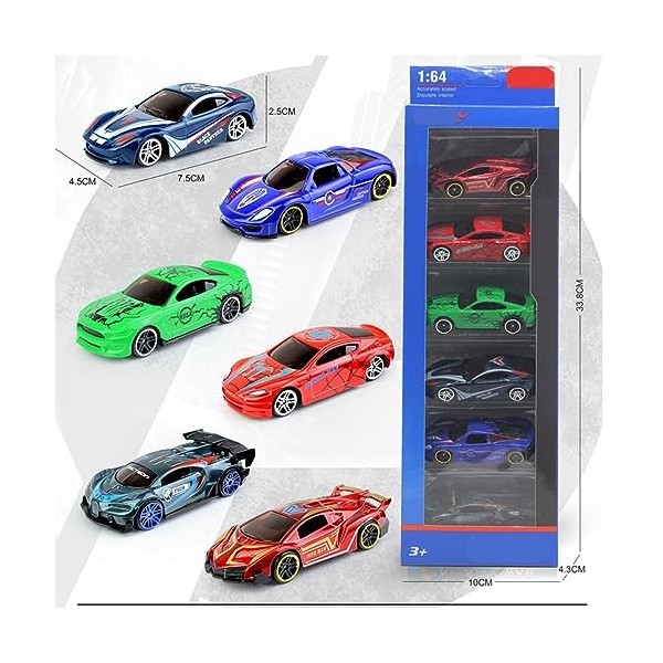 DGTSYAL Heros Jouet Garcon 6Pcs Jouet Voiture Enfant Voiture Jouet de la Série Cars Jouet pour Enfants Garcon Children Idea P