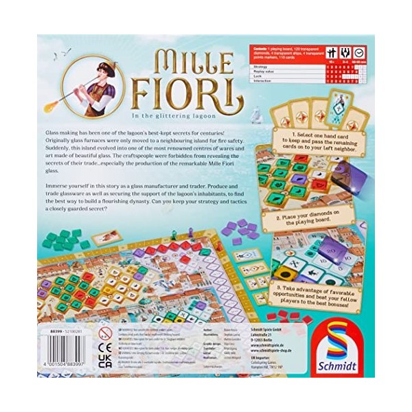 Schmidt Spiele Mille Fiori, Jeu de société, À partir de 10 Ans, 2 à 4 Joueurs, Temps de Jeu de 75 Minutes CSGMILLEFIORI Multi