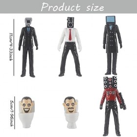 6PCS Skibidi Figurines, Skibidi Mini Figurines Kit,Kawaii Anime Figures,Décorations de Gâteaux,Décorations de Voitures,Jouets