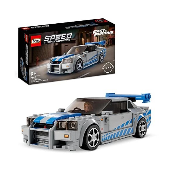LEGO 76917 Speed Champions Nissan Skyline GT-R R34 2 Fast 2 Furious, Kit de Construction, Maquette de Voiture de Course, av