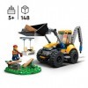 LEGO 60385 City La Pelleteuse De Chantier, Jouet Engin De Chantier, Jeu De Construction De Véhicules, Idée De Cadeau Annivers