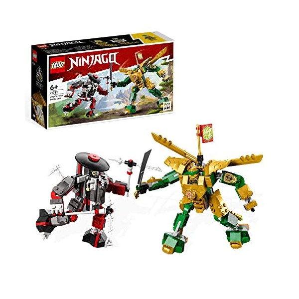 LEGO Ninjago 71781 Le Combat des Robots de Lloyd – Évolution, Jouet pour Enfants de 6 Ans, avec Minifigurines Évolutives Guer