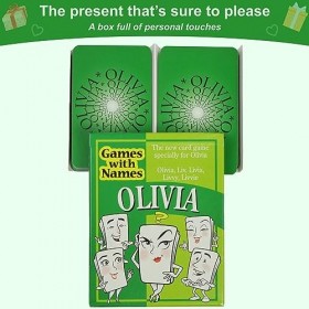 OLIVIAS GAME: jeu de cartes personnalisé unique pour les filles et les femmes appelé Olivia. Une idée de cadeau personnalisé