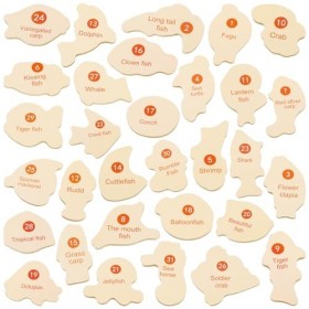 ONEST Jeu de pêche magnétique de 34 pièces pour enfants - Jeu de pêche magnétique en bois - Jouets de pêche magnétiques pour 