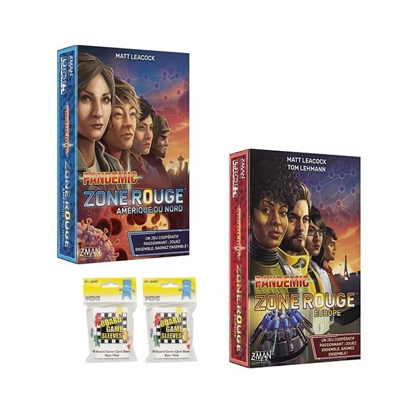 PKGamePack Pandemic Zone Rouge Europe + Amérique du Nord + Sleeves - Version Française