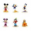 Deco Figurines Mickey Ensemble de Jouets Figurines Mickey Minnie Mouse Figurine Véhicules Micky Mouse Décorations de Gâteaux 