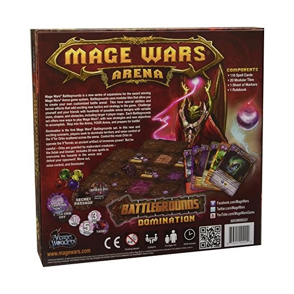 Arcane Wonders ARWWBG01 - Jeu Mage Wars Arena Battleground Dominations