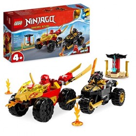 LEGO 71789 Ninjago Le Combat en Voiture et en Moto de Kai et Ras, Jouet Ninja de Course pour Enfants Dès 4 Ans avec 2 Minifig