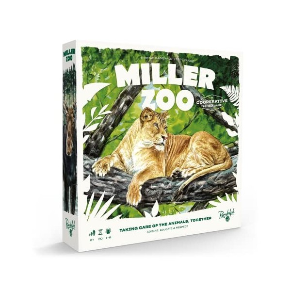 Miller Zoo | Jeu de stratégie coopératif pour les familles | À partir de 8 ans | 1 à 6 joueurs | 30 minutes