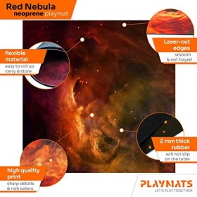 PLAYMATS- Star Wars X-Wing Combat, Jeu, Tapis en Caoutchouc, A037-R-xwing, Rouge nébuleuse, 36" x 36" / 91,5 cm x 91,5 cm