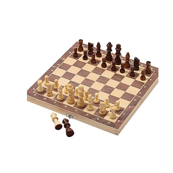 QIAOLI Échecs Ensemble déchecs internationaux magnétiques en Bois Classiques pliants Portable Portable Portes déchecs à la 