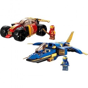 LEGO Pack Ninjago : Comprend La Voiture de Course Ninja de Kai – Évolution 71780 et Le Jet Supersonique de Jay – Évolution 