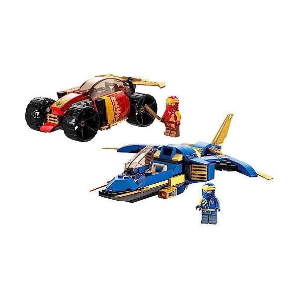 LEGO Pack Ninjago : Comprend La Voiture de Course Ninja de Kai – Évolution 71780 et Le Jet Supersonique de Jay – Évolution 