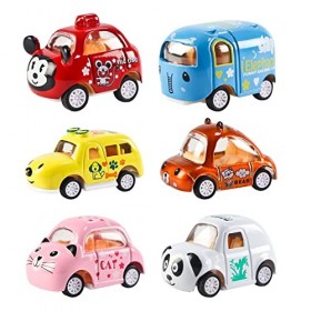 Hapavis Voiture Jouet, Alliage Voiture de Moulage sous Pression, Dessin Animé Forme Animale, Mini Voiture, pour Garçons et Fi