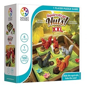 smart games Squirrels Go Nuts XXL, Extra Large Puzzle Game with 100 Challenges, 6+ Years