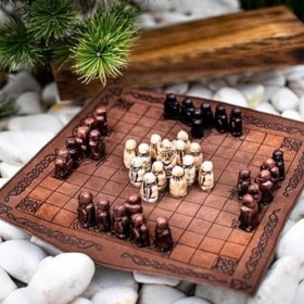 NeVka Hnefatafl Jeu Déchecs Viking,Jeu Guerre Asymétrique Table Historique Européen Classique,Authentique Jeu Stratégie Trad