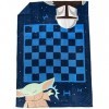 Couverture de jeu The Mandalorian Checkers Ensemble de 3 pi ces comprenant une couverture en peluche, 24 pi ces et un sac de 