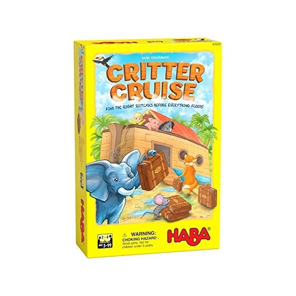 HABA 305839 Critter Cruise – Version anglaise – Un jeu de mémoire coopératif, à partir de 3 ans fabriqué en Allemagne 